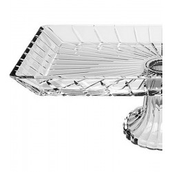 Bandeja Com Pé 33cm Comprimento Por 16cm De Largura Em Vidro